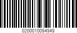 Código de barras (EAN, GTIN, SKU, ISBN): '0200010094949'
