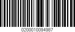 Código de barras (EAN, GTIN, SKU, ISBN): '0200010094987'