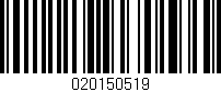 Código de barras (EAN, GTIN, SKU, ISBN): '020150519'