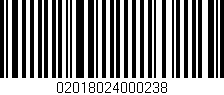 Código de barras (EAN, GTIN, SKU, ISBN): '02018024000238'