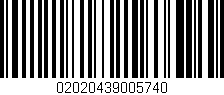Código de barras (EAN, GTIN, SKU, ISBN): '02020439005740'