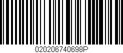 Código de barras (EAN, GTIN, SKU, ISBN): '020206740698P'