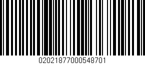 Código de barras (EAN, GTIN, SKU, ISBN): '02021877000548701'
