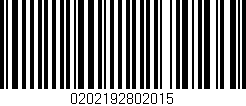 Código de barras (EAN, GTIN, SKU, ISBN): '0202192802015'