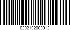 Código de barras (EAN, GTIN, SKU, ISBN): '0202192803012'