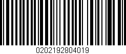 Código de barras (EAN, GTIN, SKU, ISBN): '0202192804019'