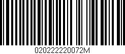 Código de barras (EAN, GTIN, SKU, ISBN): '020222220072M'