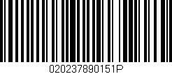 Código de barras (EAN, GTIN, SKU, ISBN): '020237890151P'