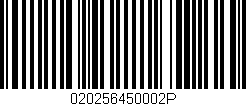 Código de barras (EAN, GTIN, SKU, ISBN): '020256450002P'