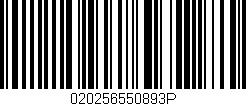 Código de barras (EAN, GTIN, SKU, ISBN): '020256550893P'