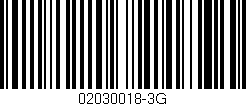 Código de barras (EAN, GTIN, SKU, ISBN): '02030018-3G'