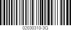 Código de barras (EAN, GTIN, SKU, ISBN): '02030310-3G'