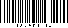 Código de barras (EAN, GTIN, SKU, ISBN): '02043502020004'