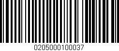 Código de barras (EAN, GTIN, SKU, ISBN): '0205000100037'