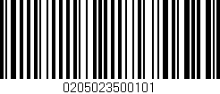 Código de barras (EAN, GTIN, SKU, ISBN): '0205023500101'