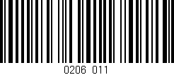 Código de barras (EAN, GTIN, SKU, ISBN): '0206/011'