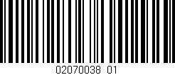 Código de barras (EAN, GTIN, SKU, ISBN): '02070038_01'