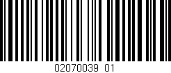 Código de barras (EAN, GTIN, SKU, ISBN): '02070039_01'