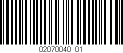 Código de barras (EAN, GTIN, SKU, ISBN): '02070040_01'