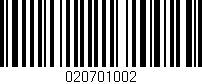 Código de barras (EAN, GTIN, SKU, ISBN): '020701002'