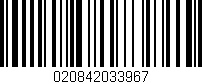 Código de barras (EAN, GTIN, SKU, ISBN): '020842033967'