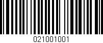 Código de barras (EAN, GTIN, SKU, ISBN): '021001001'