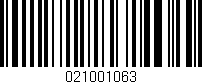 Código de barras (EAN, GTIN, SKU, ISBN): '021001063'