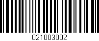 Código de barras (EAN, GTIN, SKU, ISBN): '021003002'