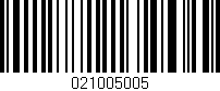Código de barras (EAN, GTIN, SKU, ISBN): '021005005'