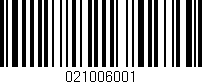 Código de barras (EAN, GTIN, SKU, ISBN): '021006001'