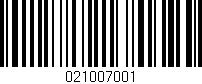 Código de barras (EAN, GTIN, SKU, ISBN): '021007001'