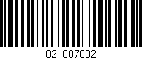 Código de barras (EAN, GTIN, SKU, ISBN): '021007002'
