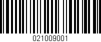 Código de barras (EAN, GTIN, SKU, ISBN): '021009001'