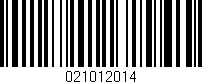 Código de barras (EAN, GTIN, SKU, ISBN): '021012014'