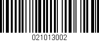 Código de barras (EAN, GTIN, SKU, ISBN): '021013002'