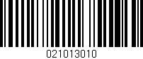 Código de barras (EAN, GTIN, SKU, ISBN): '021013010'