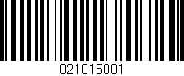 Código de barras (EAN, GTIN, SKU, ISBN): '021015001'
