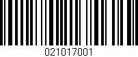 Código de barras (EAN, GTIN, SKU, ISBN): '021017001'