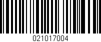 Código de barras (EAN, GTIN, SKU, ISBN): '021017004'