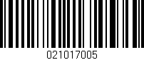 Código de barras (EAN, GTIN, SKU, ISBN): '021017005'