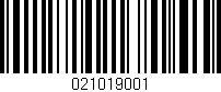 Código de barras (EAN, GTIN, SKU, ISBN): '021019001'
