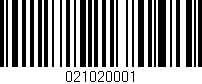 Código de barras (EAN, GTIN, SKU, ISBN): '021020001'