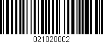Código de barras (EAN, GTIN, SKU, ISBN): '021020002'