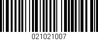 Código de barras (EAN, GTIN, SKU, ISBN): '021021007'