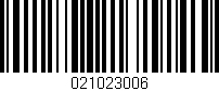 Código de barras (EAN, GTIN, SKU, ISBN): '021023006'