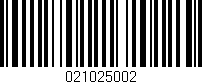 Código de barras (EAN, GTIN, SKU, ISBN): '021025002'