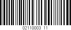 Código de barras (EAN, GTIN, SKU, ISBN): '02110003_11'