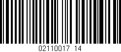 Código de barras (EAN, GTIN, SKU, ISBN): '02110017_14'