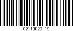 Código de barras (EAN, GTIN, SKU, ISBN): '02110028_19'