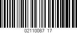 Código de barras (EAN, GTIN, SKU, ISBN): '02110067_17'